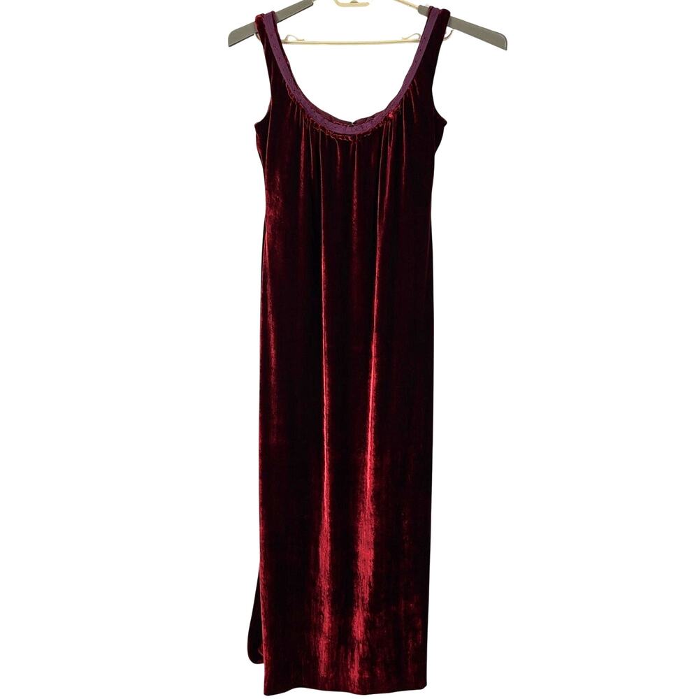 Bellville Sassoon Lorcan Mullany Red Velvet Gown Sleeveless US 12 goth vamp silk